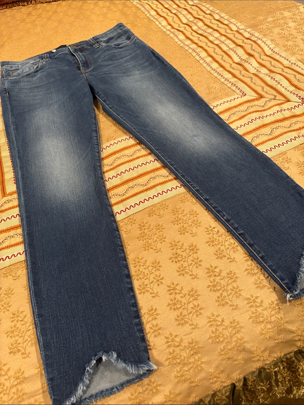Kut from the Kloth Jeans, Straight-Leg, Frayed Hem, “Connie” Style, Skinny, 12